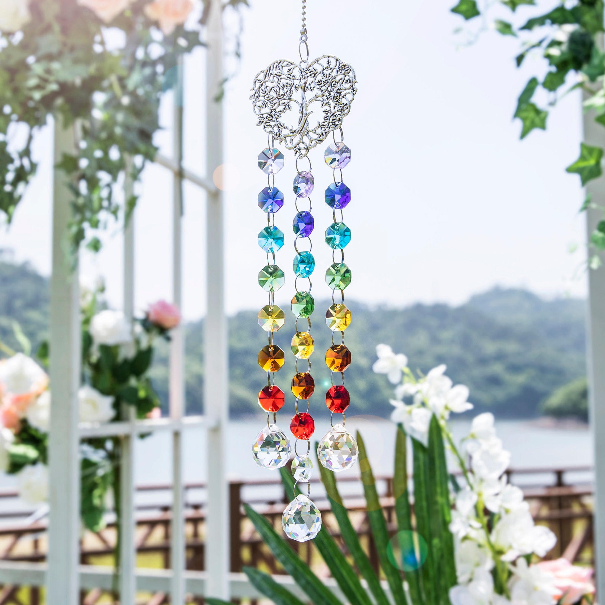 Handmade Window Hanging Crystal Prism Tree of Life Suncatcher Etsy