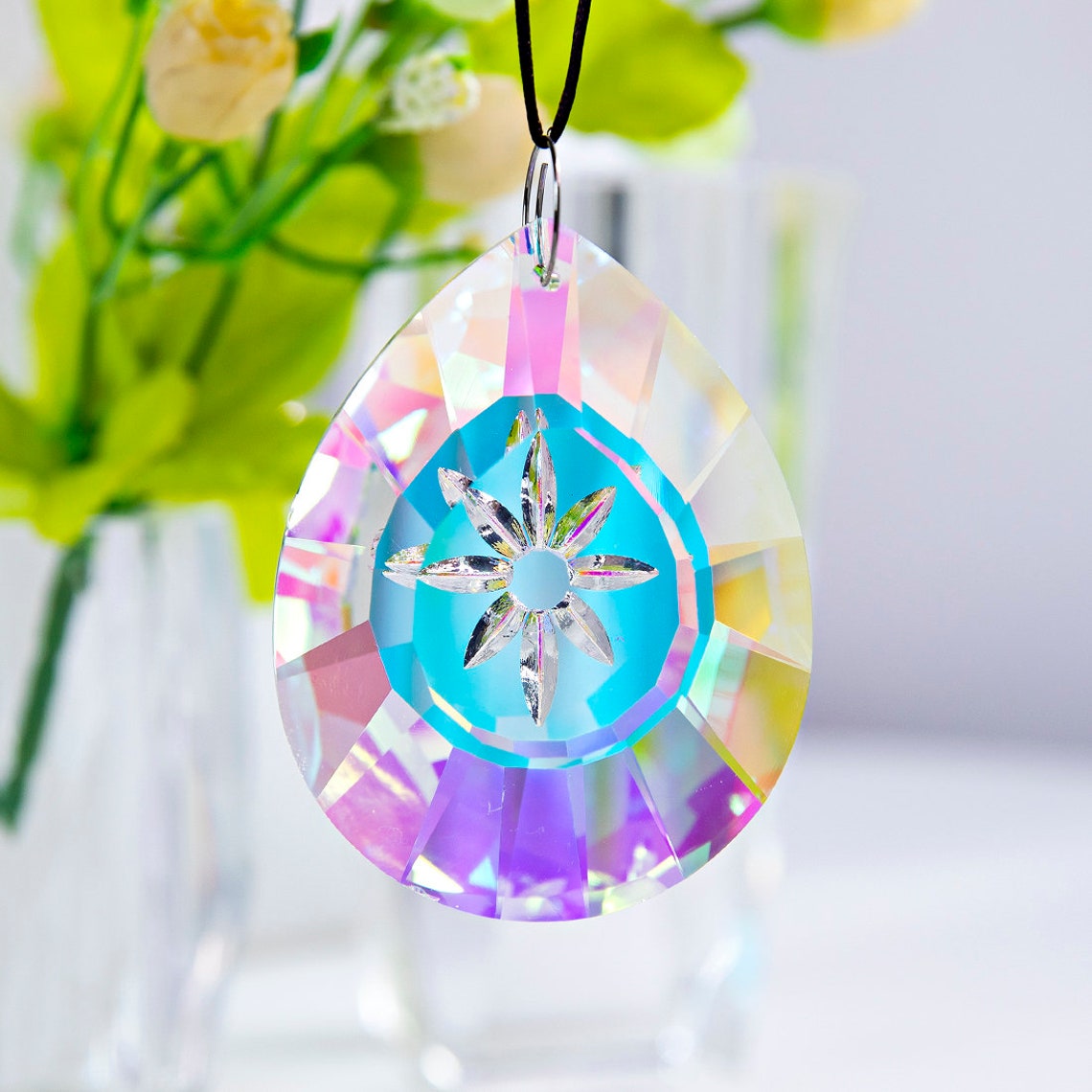 Handmade 76mm Crystal Window Hanging Prisms Suncatcher Glass Etsy