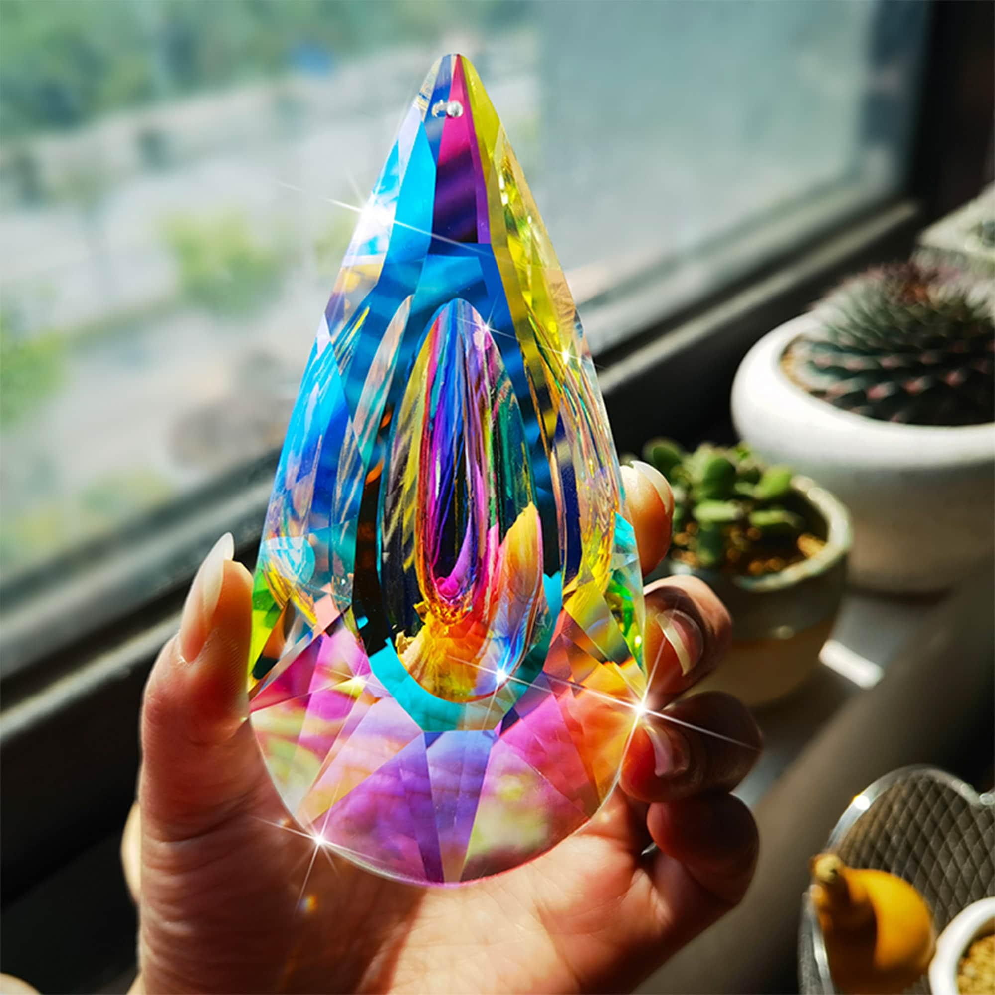 Crystal Sun Catcher Window Hanging Prism Decoration Rainbow Window De  BFAP.sh6