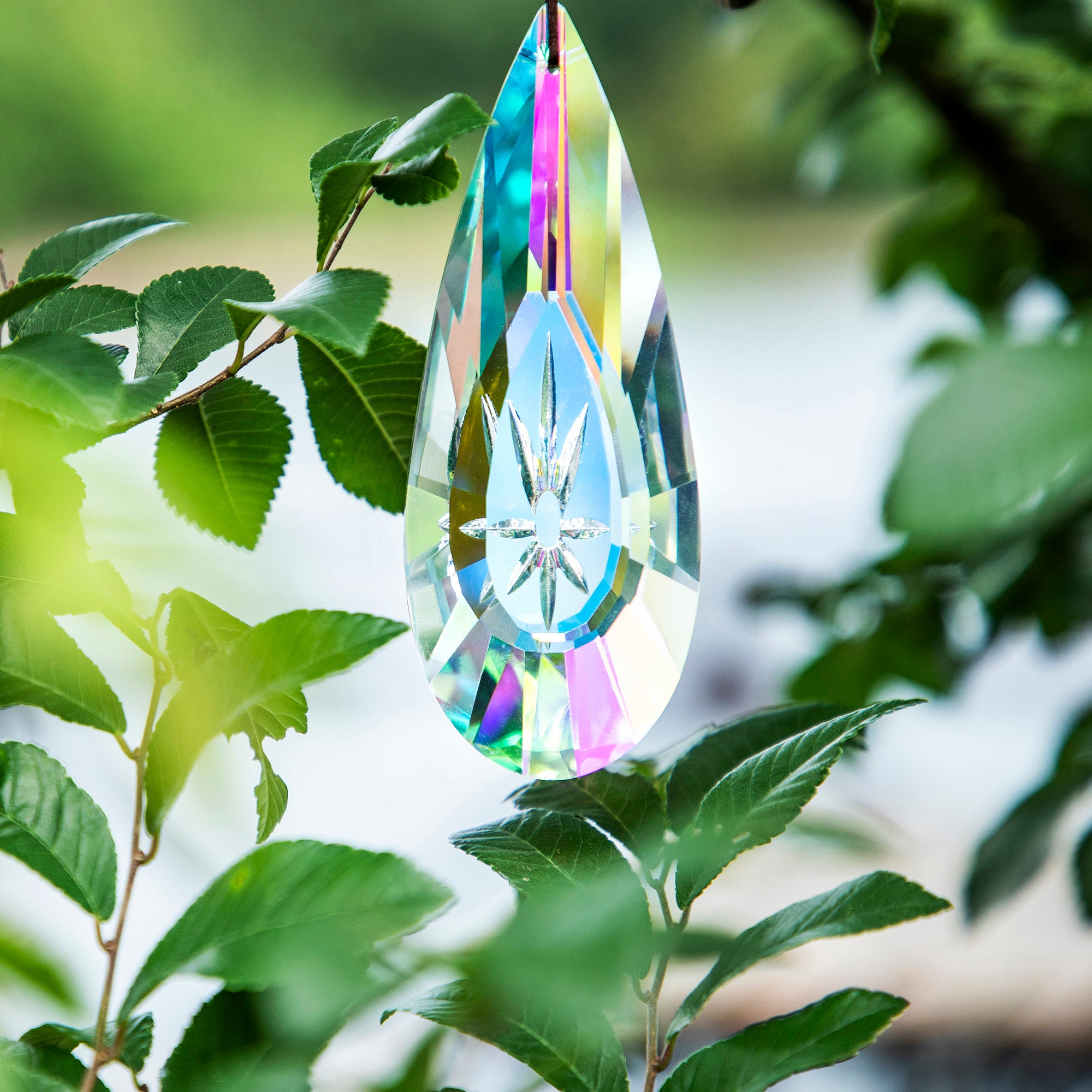 120mm Large Prism Hanging Suncatcher Car Charm Window Faceted Etsy