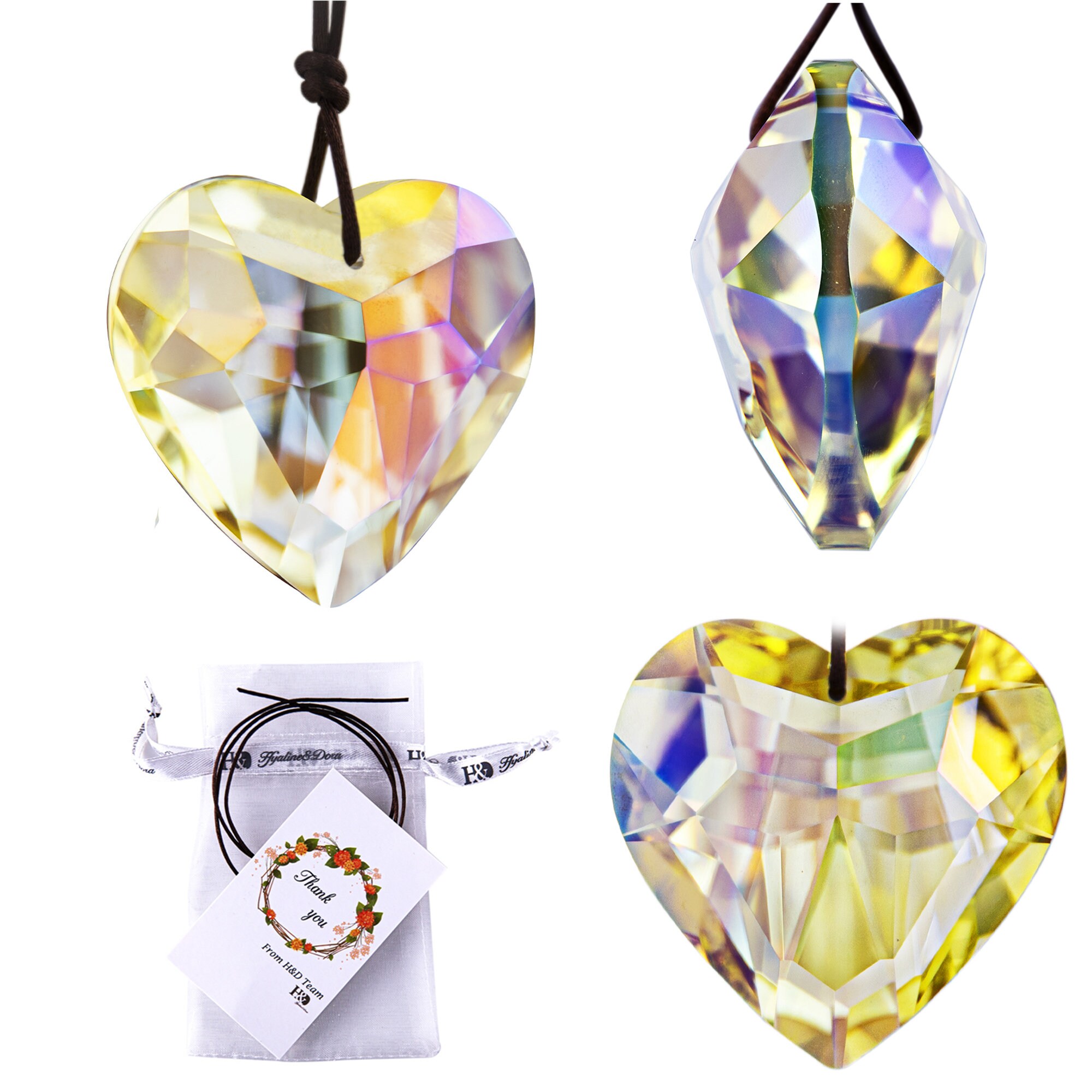 45mm Crystal Heart Prisms Suncatcher for Windows Outdoor Etsy