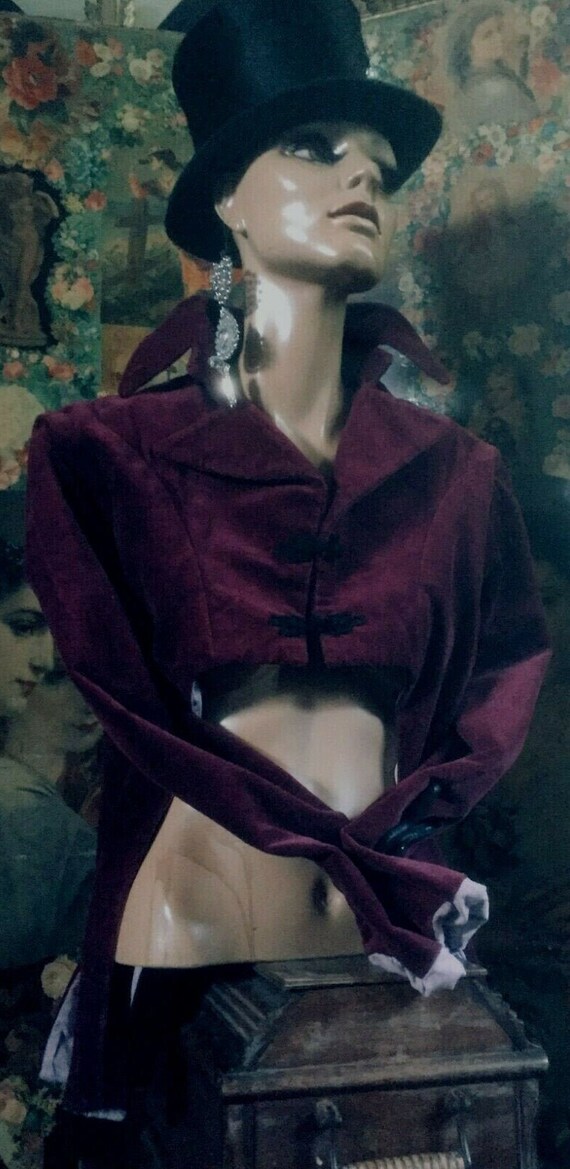 Antique Vintage Wine Red Circus Ringmaster Velvet