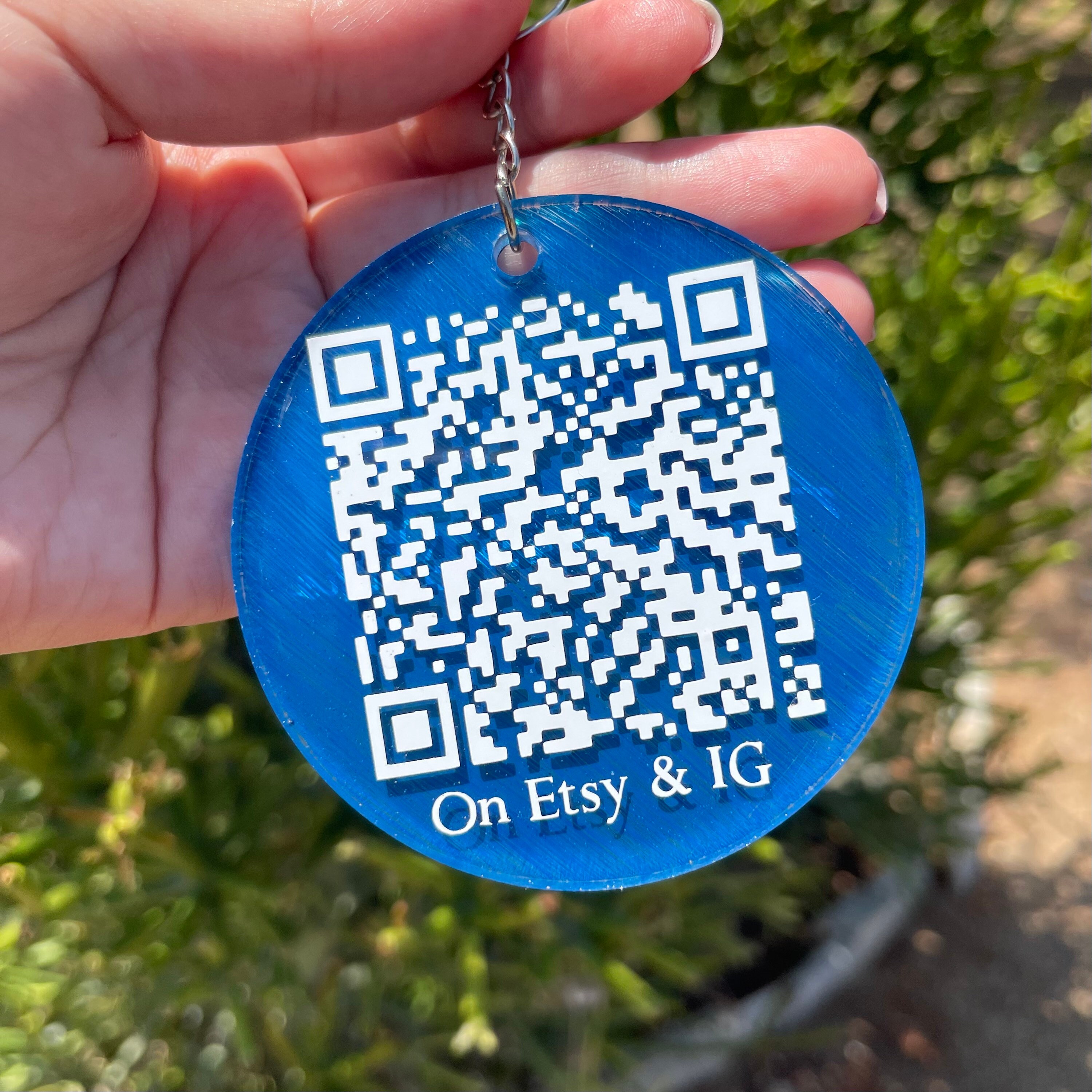 Custom Resin Keychain With QR Code Etsy UK
