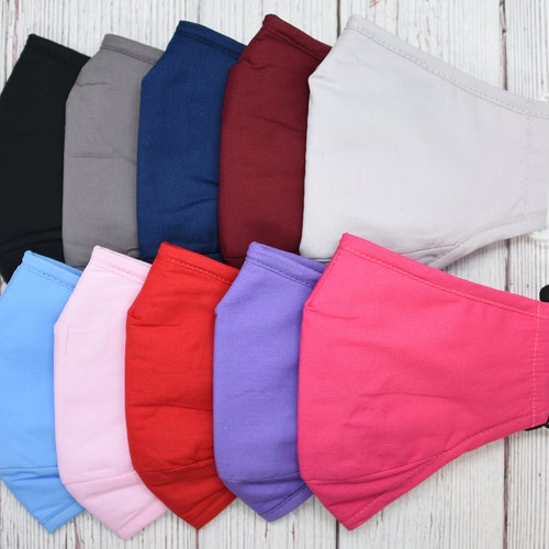 Face mask with filter pocket, nose wire, Premium, Cotton Face Mask, Adjustable Ear Loops, Reusable, Washable, Masks