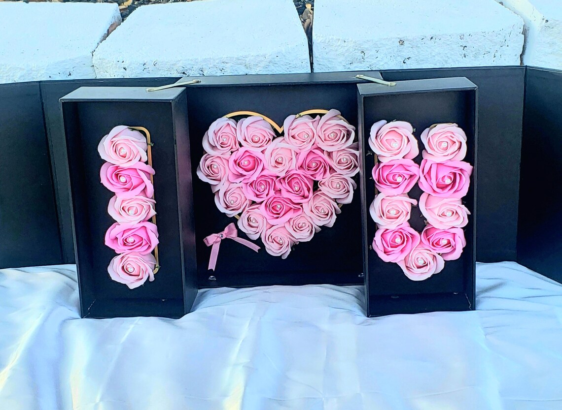 I love you box Foldable Flowers Gift Box Forever Roses Etsy