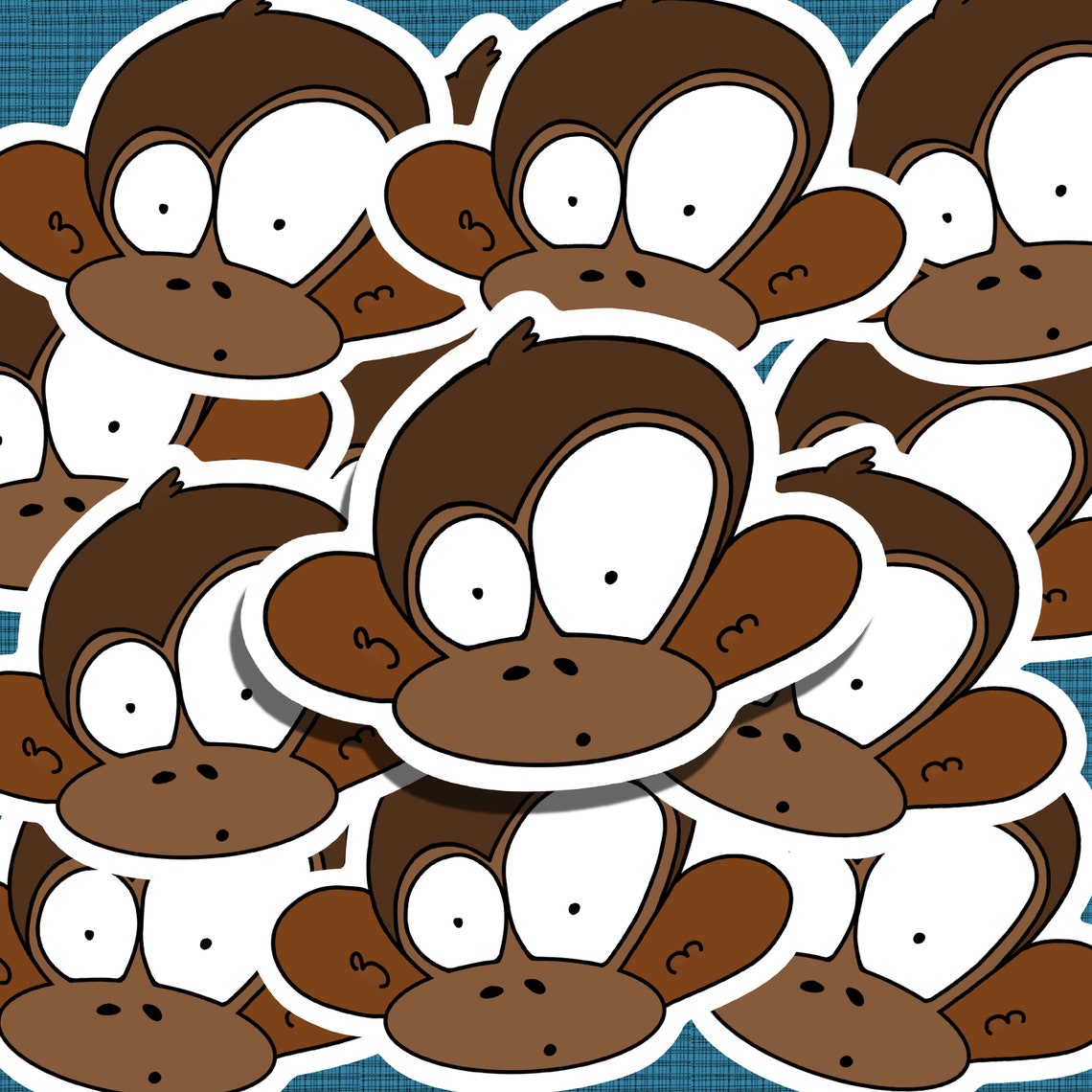 Monkey Sticker Funny Monkey Custom Sticker Roguenzippy Etsy