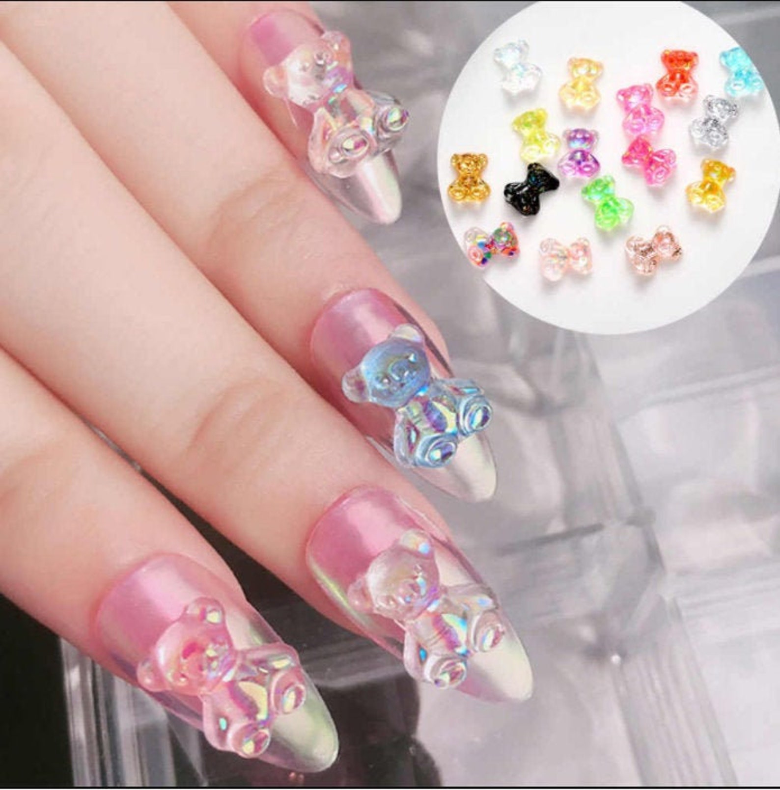 36 pieces 3D gummy bear nail charms box/ Acrylic nail | Etsy