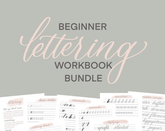 Calligraphy Workbook Digital Download | Lettering Worksheets Calligraphy Bundle | Procreate Lettering | Learn Hand Lettering Printable