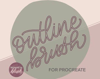 Procreate Outline Brush Ipad Lettering | Procreate Calligraphy Brush | Procreate Brush Download Ipad Lettering | Procreate Brushes Lettering