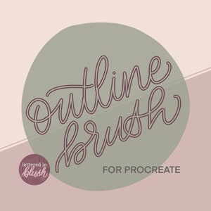 Procreate Outline Brush Ipad Lettering / Procreate Calligraphy Brush / Procreate Brush Descargar letras Ipad / Procreate Brushes Lettering