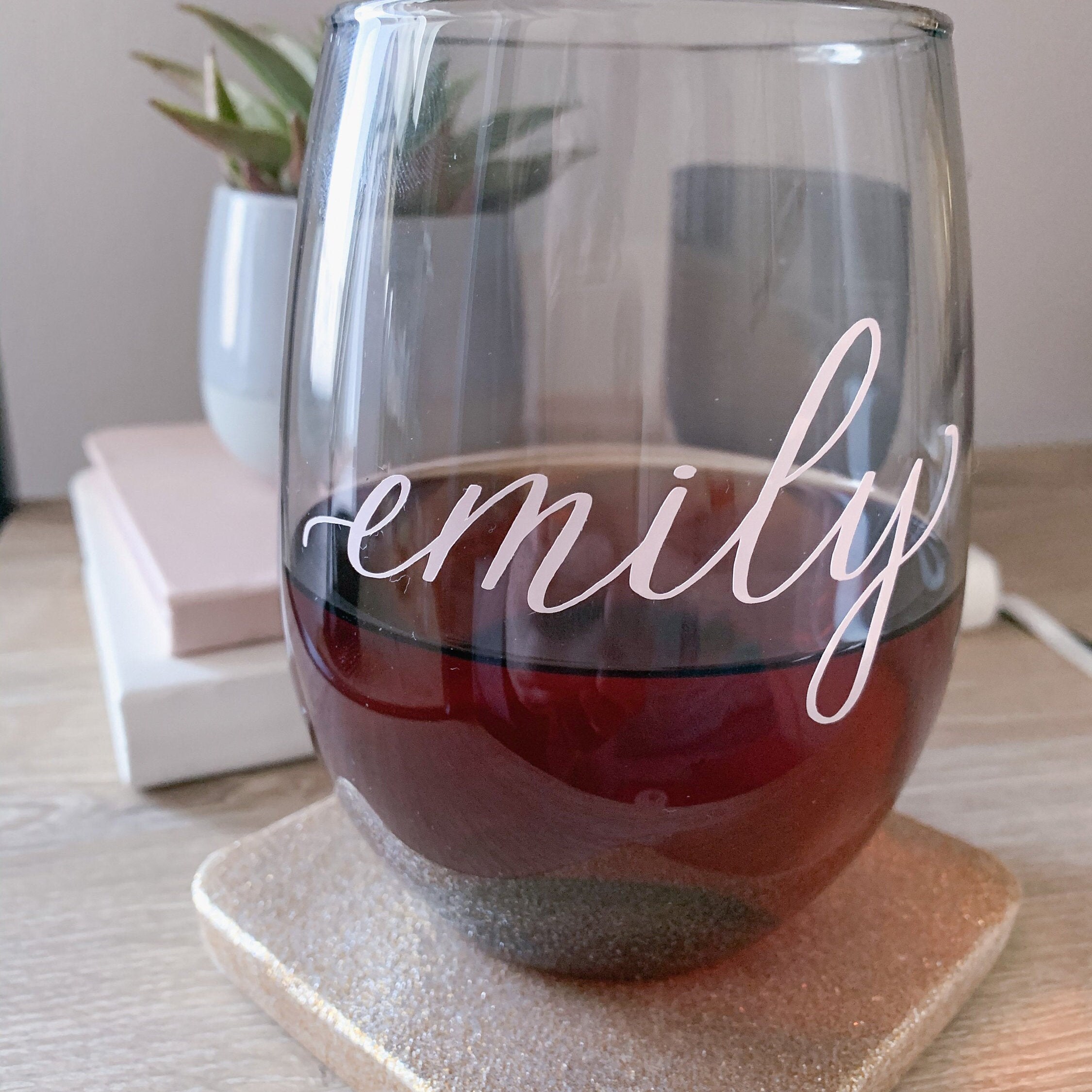 Personalized Wine Glass Bridesmaid Gift For Her Custom Name Etsy