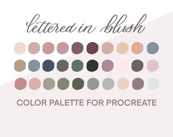 Procreate Color Palette Blush Aesthetic | Ipad Lettering Color Palette | Muted Colors Digital Color Palette | Procreate Color Palette Sage