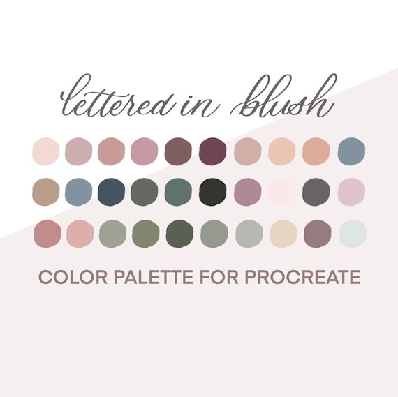 Procreate Color Palette Blush Aesthetic Ipad Lettering Color | Etsy