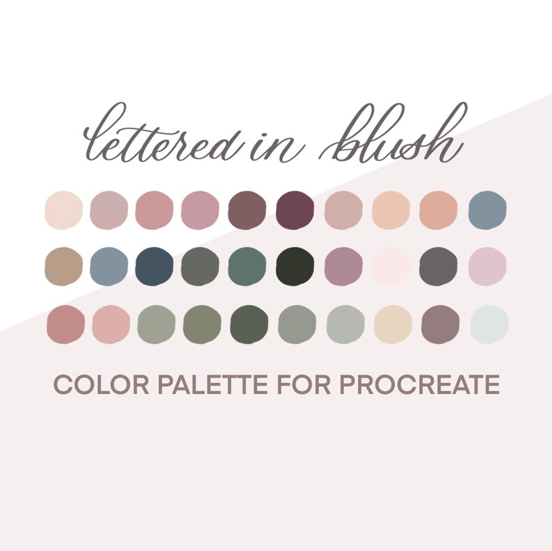 Procreate Color Palette Blush Aesthetic Ipad Lettering Color - Etsy