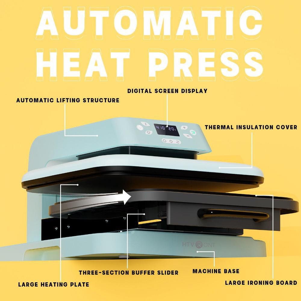HTVRONT 1500W Auto Heat Press Machine Sublimation Transfer 