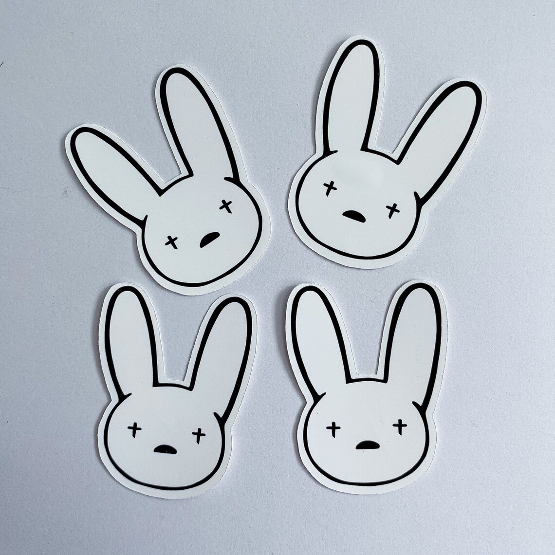 Bad Bunny Logo Black and White Matte Sticker Etsy Israel