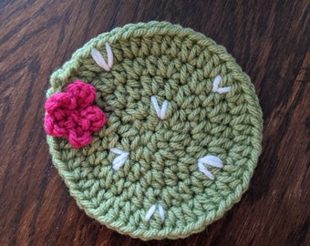 Crochet cactus coasters
