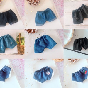 20cm cotton doll denim shorts ripped pants black pants plaid pants white pants 20cm doll 27 pants