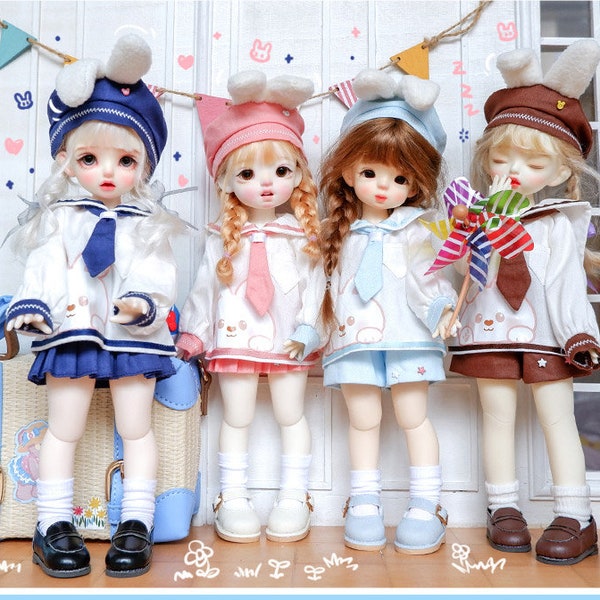 1/6BJD clothes set YOSD clothes fashion dolls Sailor suit Bunny bear doll clothes navy sailor suit