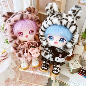 20cm cotton doll clothes normal body doll leopard sweater black pink 20cm doll sweater