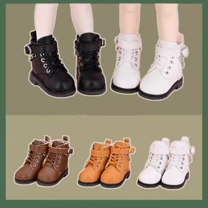 bjd six-point baby shoes cute motorcycle boots leather boots short boots lace up college wind shoes 6/1 doll shoes leather shoes