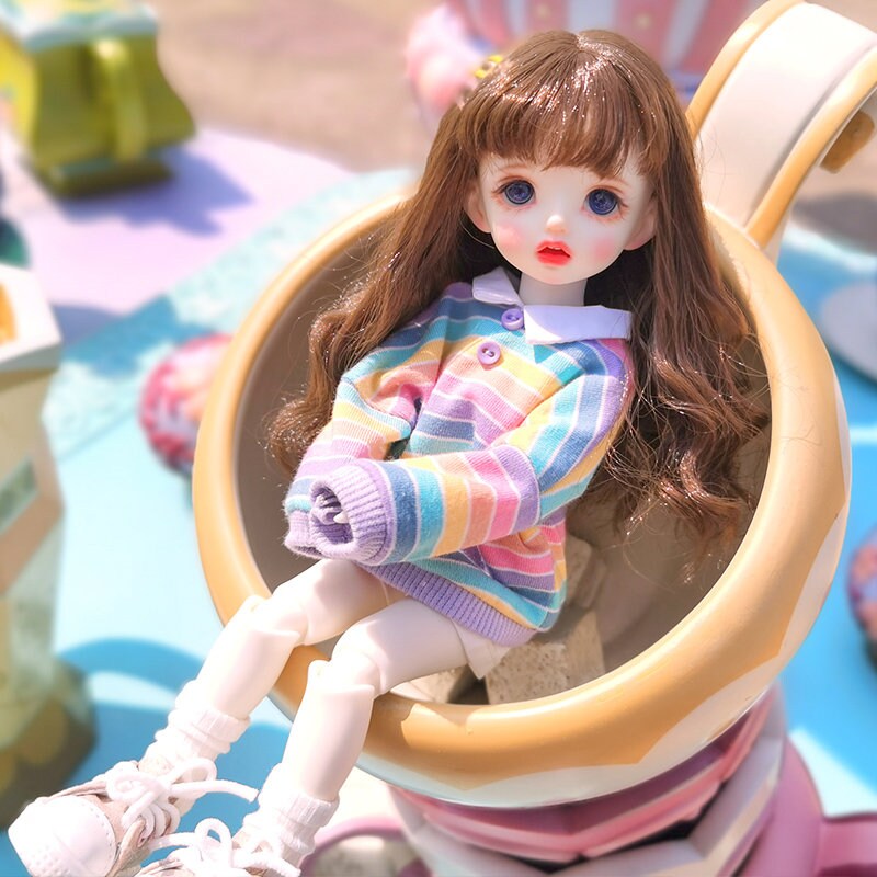YOSD doll clothes Sweater 1/6 BJD SD doll rainbow clothes Cute lovely…