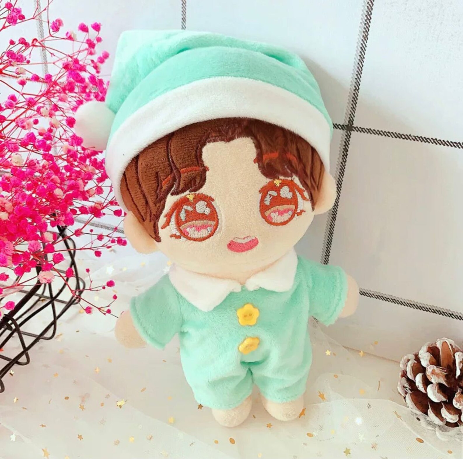 20cm Plush Doll Clothes 20cm Cotton Romper Doll Pajama Hat Etsy