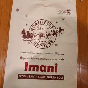 Personalized Santa Sacks, Holiday Sacks, Christmas Bag