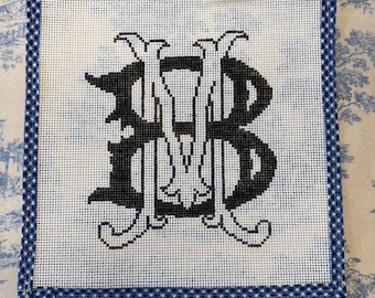 Personalized Wedding Crest Needlepoint Canvas: Custom Monogram Keepsake
