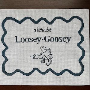 A Little bit Loosey-Goosey Goose Funny Needlepoint Canvas for Pillow | Spring Cottagecore Needlepoint