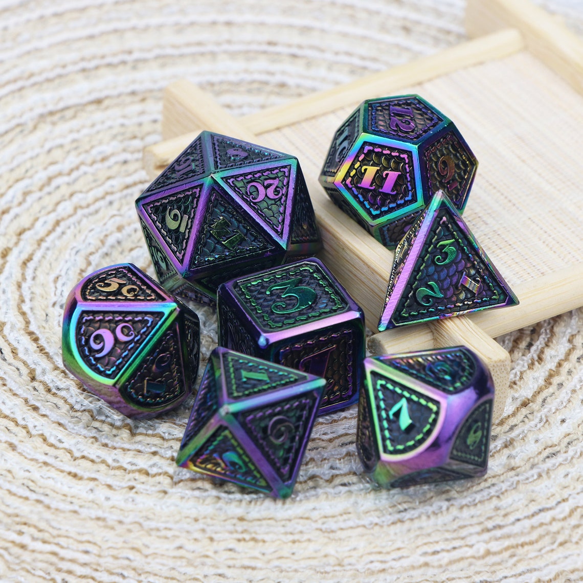 Dragon scale dice DND metal D&D dice set used in Dungeons Etsy