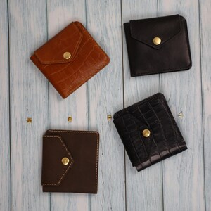 Cartera de cuero / Cartera pequeña de cuero / Mini cartera de cuero / Disponible en 4 colores / Regalo para el día de la madre imagen 10