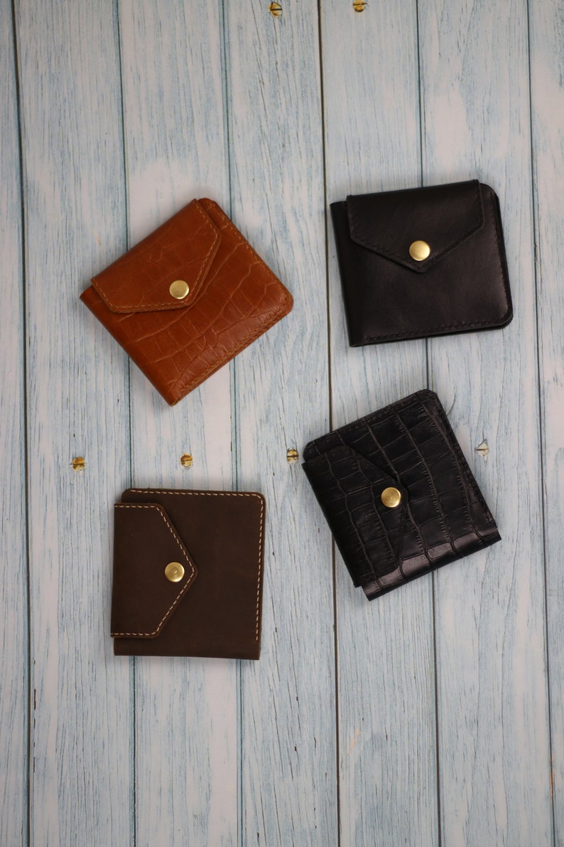 Cartera de cuero / Cartera pequeña de cuero / Mini cartera de cuero / Disponible en 4 colores / Regalo para el día de la madre imagen 10