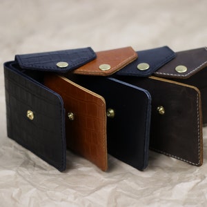 Cartera de cuero / Cartera pequeña de cuero / Mini cartera de cuero / Disponible en 4 colores / Regalo para el día de la madre imagen 2