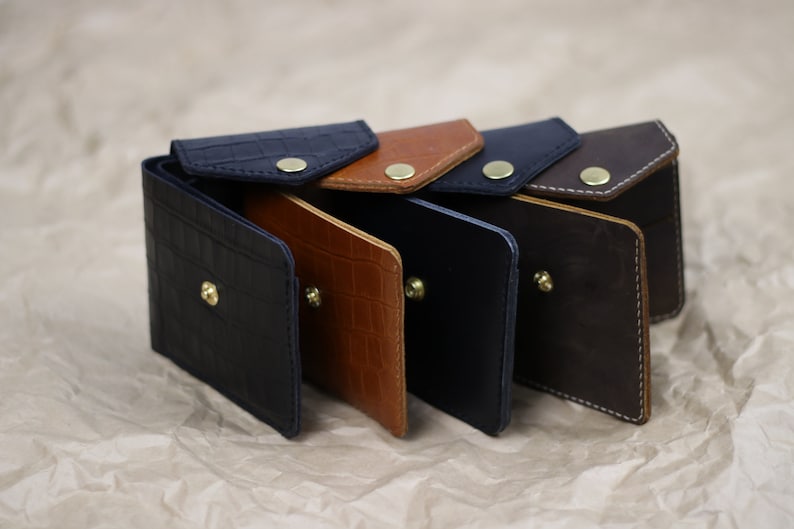 Cartera de cuero / Cartera pequeña de cuero / Mini cartera de cuero / Disponible en 4 colores / Regalo para el día de la madre imagen 2