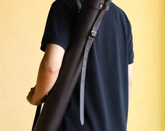 32" Leather Poster Tube, Map case, Brown Leather Document Transport Drawing Tube, Gift for Architects or artists, FREE SHIPPING