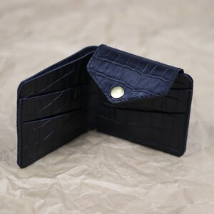 Cartera de cuero / Cartera pequeña de cuero / Mini cartera de cuero / Disponible en 4 colores / Regalo para el día de la madre Embossed Black