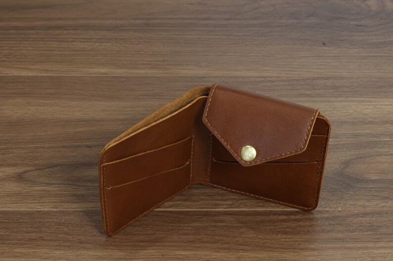 Cartera de cuero / Cartera pequeña de cuero / Mini cartera de cuero / Disponible en 4 colores / Regalo para el día de la madre Brown