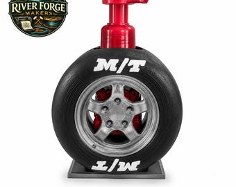 Porta sapone per pneumatici da drag racing / Decorazione per il bagno a tema automobilistico, accessorio per la "man cave"