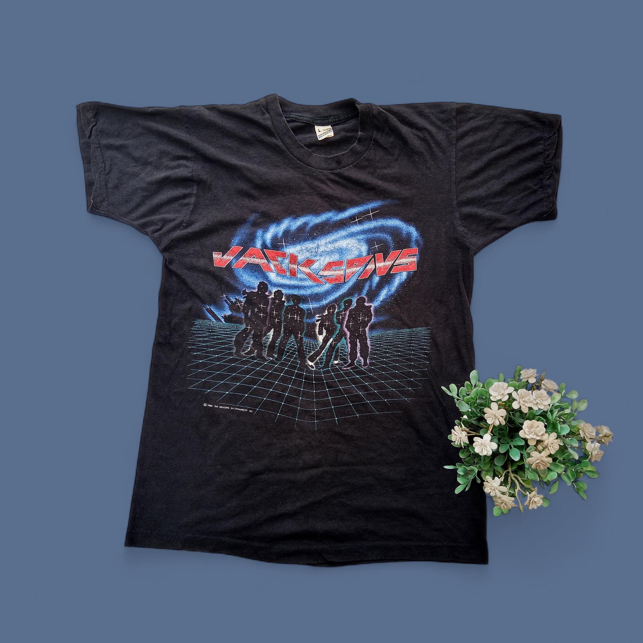 Vintage 1984 Jacksons Victory World Tour T Shirt Size (W 18.5 X L