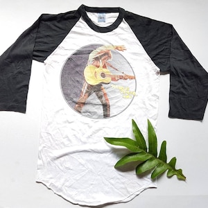 Vintage 1982 Neil Diamond World Tour 1982 Raglan Shirt size M (W 17.5&quot; x L 28.5&quot;) | Barry Manilow Barbra Streisand Carole King