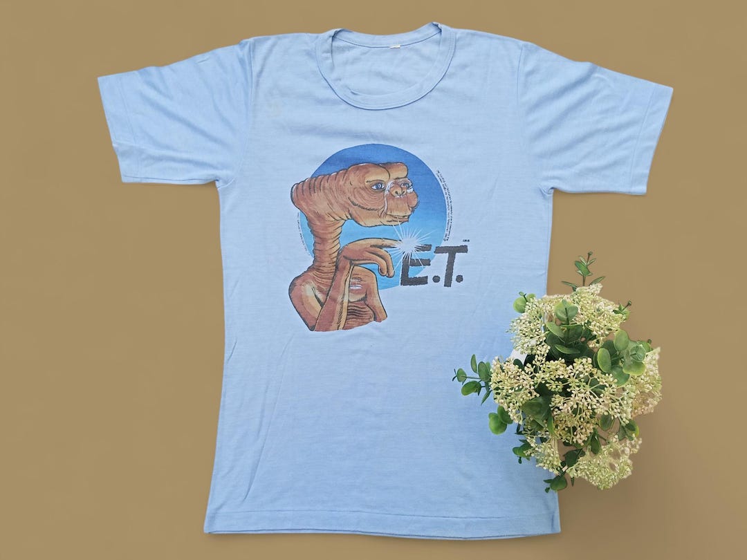 ヴィンテージ 1982年 E.T. 映画プロモTシャツ (幅16.5 x 長さ25 