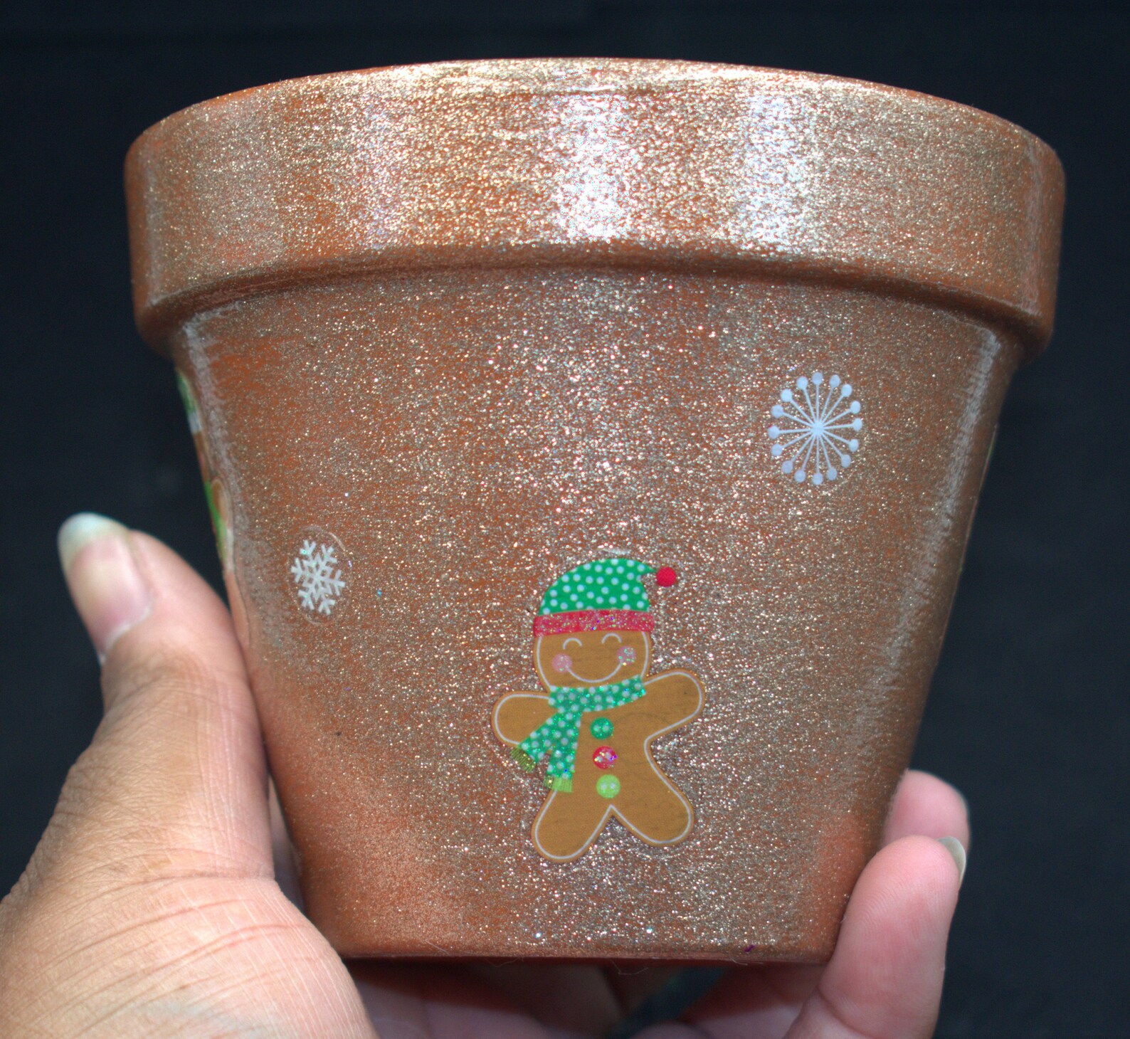 Gingerbread Man Pot 4 Inch Etsy