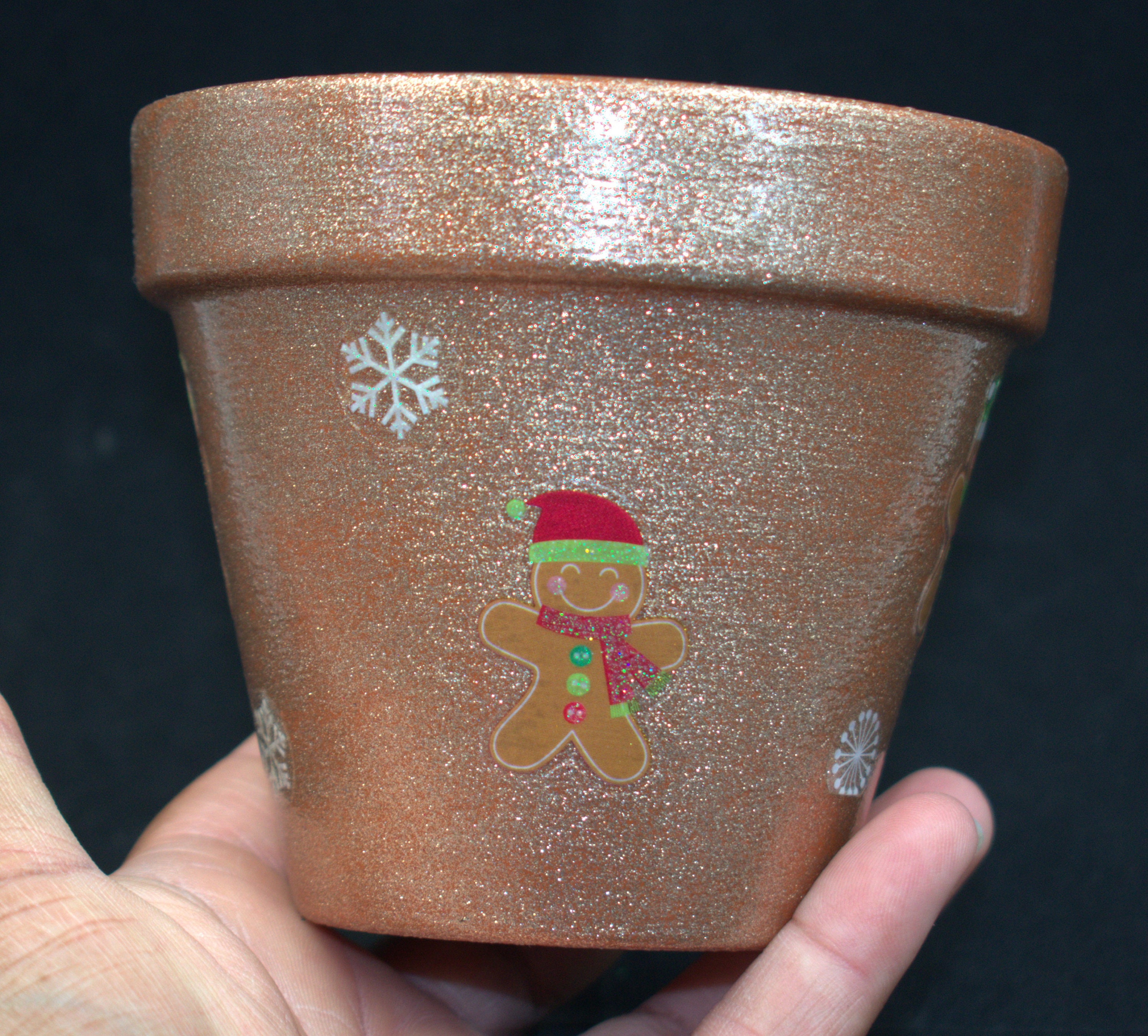 Gingerbread Man Pot 4 Inch Etsy