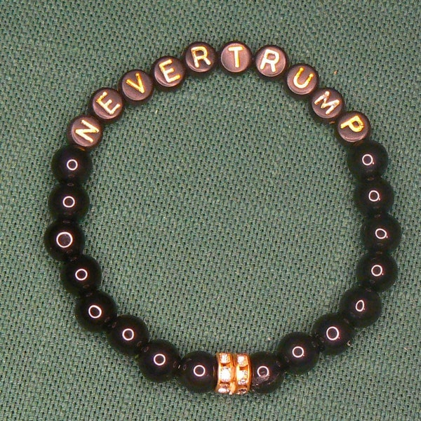 NEVER TRUMP bracelet. Join the fight with this simple, tasteful bracelet! Free shipping.