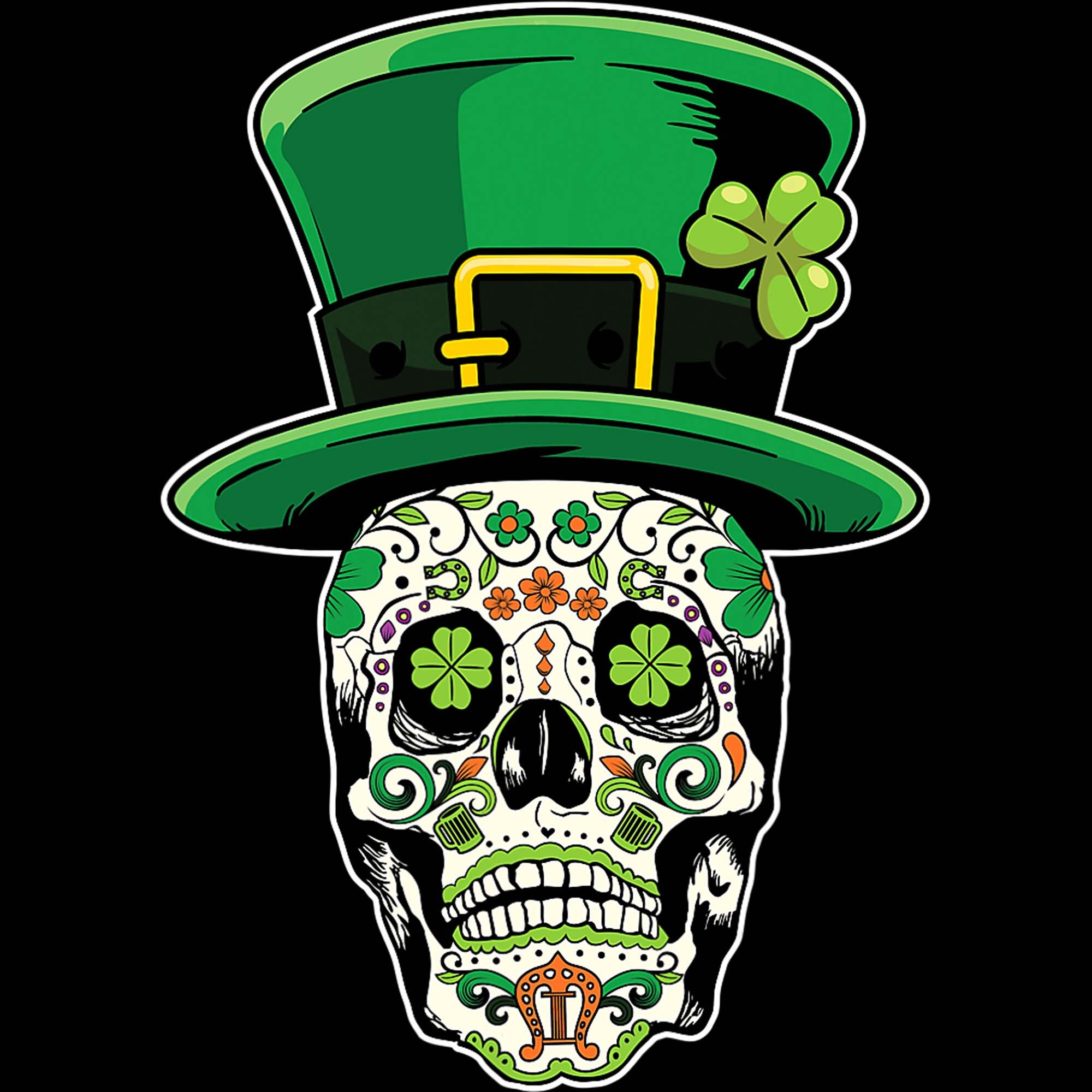 st patricks day skull emoji