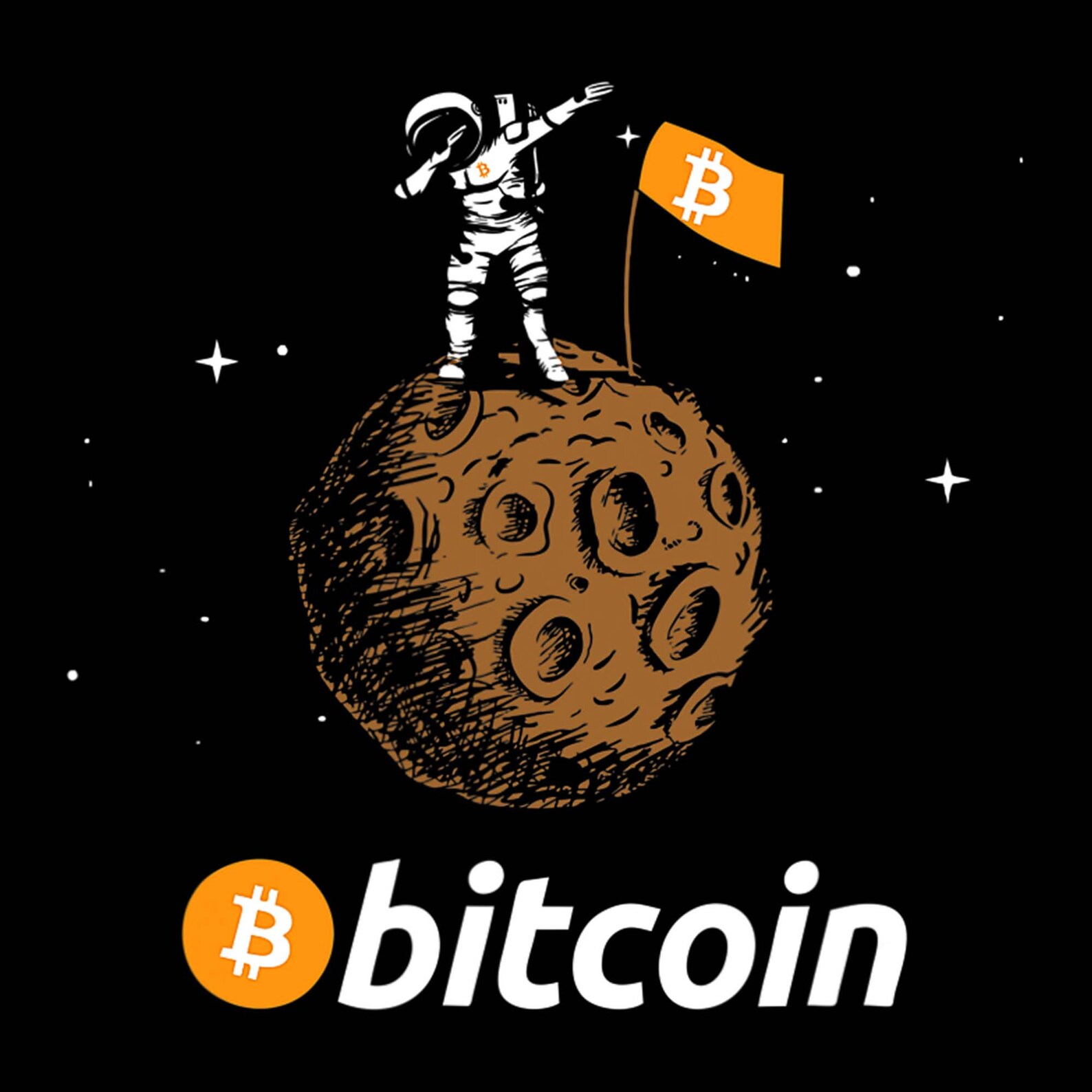 Bitcoin Btc Crypto To The Moon Dabbing Png With Astronaut Etsy