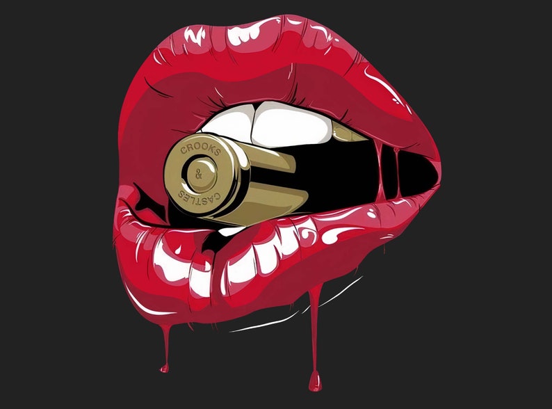 Biting The Bullet Red Lipstick LipsPng Dripping Lips Png Etsy