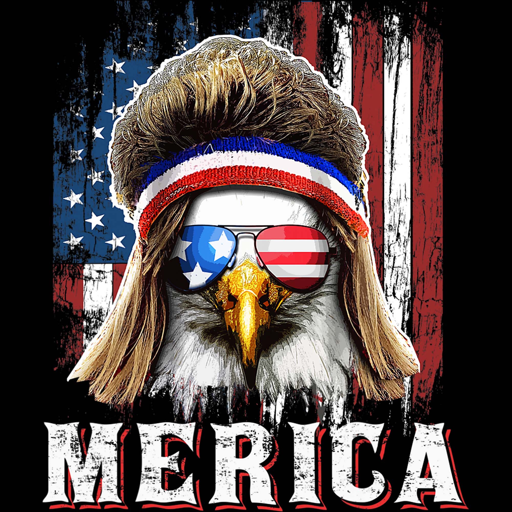 Merica Eagle Mullet 4Th Of July American Flag Stars Stripes | Etsy