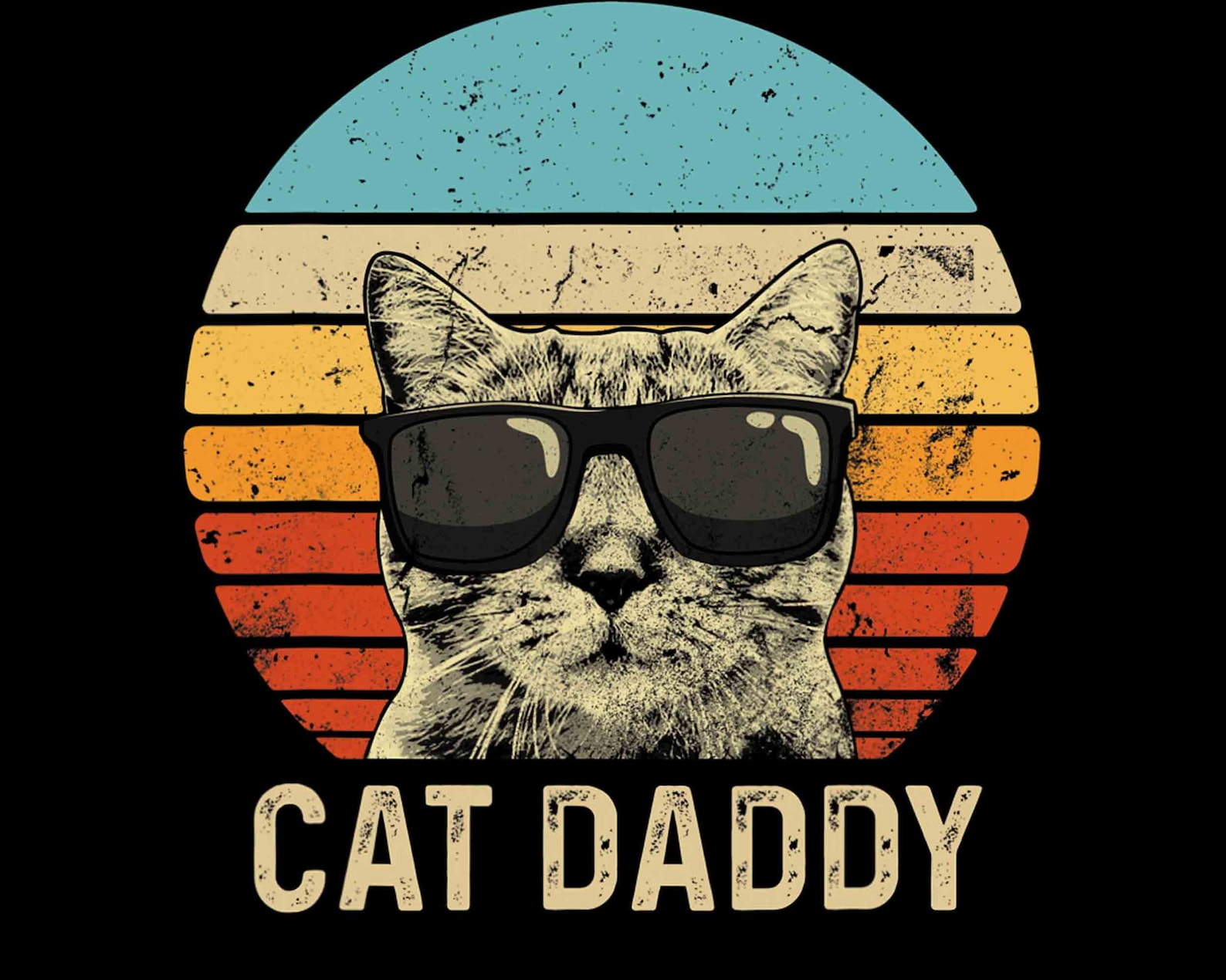 Mens Vintage Cat Daddy Png Funny Cat Lover Gift Cat Fathers Etsy